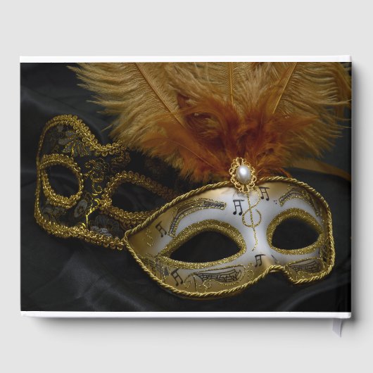 Gold Carnival Venetian Mask Masquerade Gastenboek (Achterkant)
