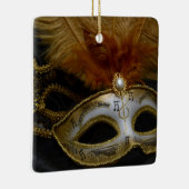 Gold Carnival Venetian Mask Masquerade Keramisch Ornament (Rechts)