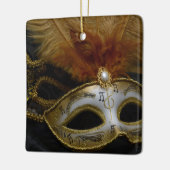 Gold Carnival Venetian Mask Masquerade Keramisch Ornament (Links)