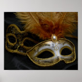 Gold Carnival Venetian Mask Masquerade Poster (Voorkant)