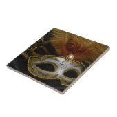 Gold Carnival Venetian Mask Masquerade Tegeltje (Zijkant)