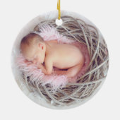 Gold Carousel Horse Baby's eerste Kerstmis Keramisch Ornament (Achterkant)