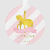 Gold Carousel Horse Baby's eerste Kerstmis Ornament (voorkant)