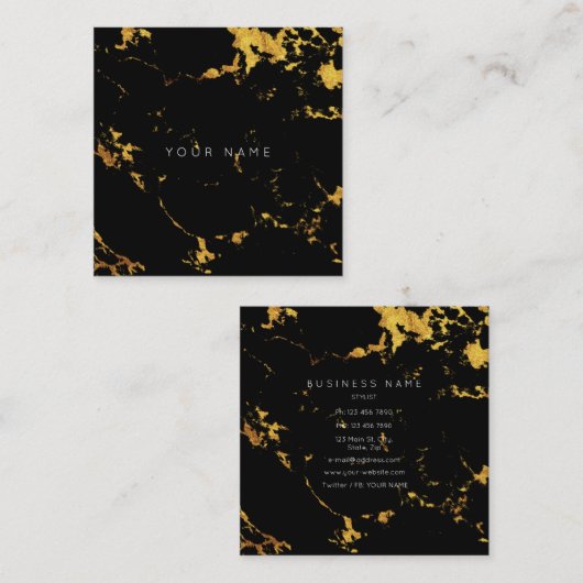 Gold Carrara Black Marble Vip Visitekaartje (Voorkant / Achterkant)