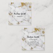 Gold Carrara Gray Marble Vip Consulting Services Vierkante Visitekaartje (Voorkant / Achterkant)
