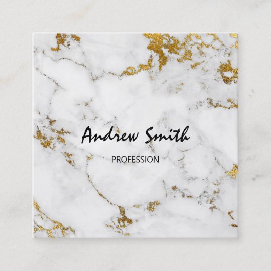 Gold Carrara Gray Marble Vip Consulting Services Vierkante Visitekaartje (Voorkant)