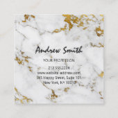 Gold Carrara Gray Marble Vip Consulting Services Vierkante Visitekaartje (Achterkant)