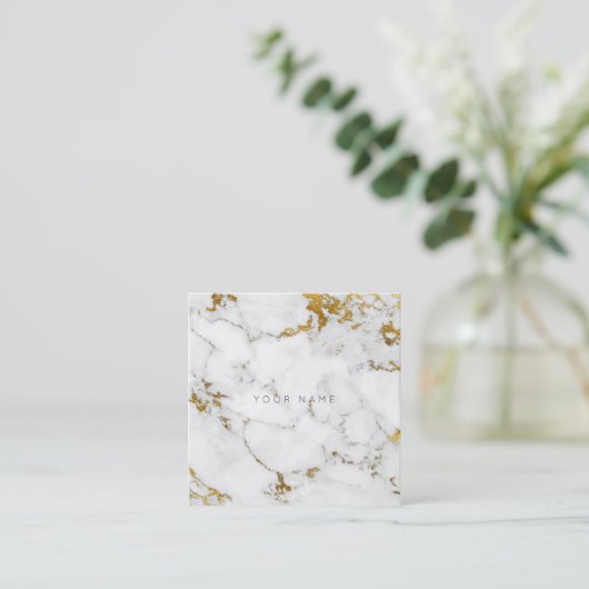 Gold Carrara Gray Marble Vip Visitekaartje (Staand voorkant)