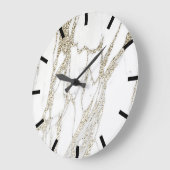 Gold Carrara Marble Gray Black Stone White Grote Klok (Hoek)