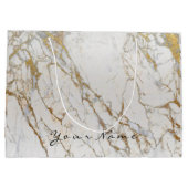 Gold Carrara Marble Metallic Gift Gray Silver VIP Groot Cadeauzakje (Achterkant)