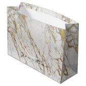 Gold Carrara Marble Metallic Gift Gray Silver VIP Groot Cadeauzakje (Achterkant Gekanteld)
