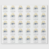 Gold Carriage en Blue Flowers Fairy Tale Cadeaupapier (Vlak)