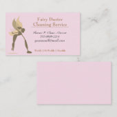 Gold Cartoon Fairy Girl House Cleaning Service Visitekaartje (Voorkant / Achterkant)