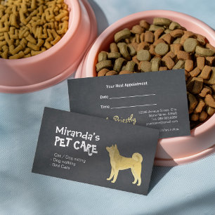 Gold Cartoon Puppies Akita Inu/Shiba Inu Pet Car Afsprakenkaartje