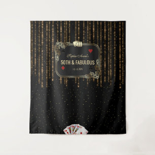Gold Casino Great Gatsby 50th Birthday Photo Booth Wandkleed