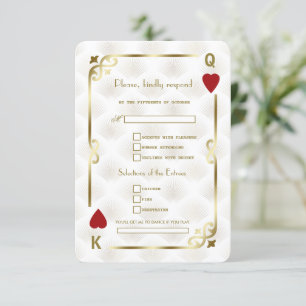 Gold Casino Las Vegas Gatsby Song Request Wedding RSVP Kaartje