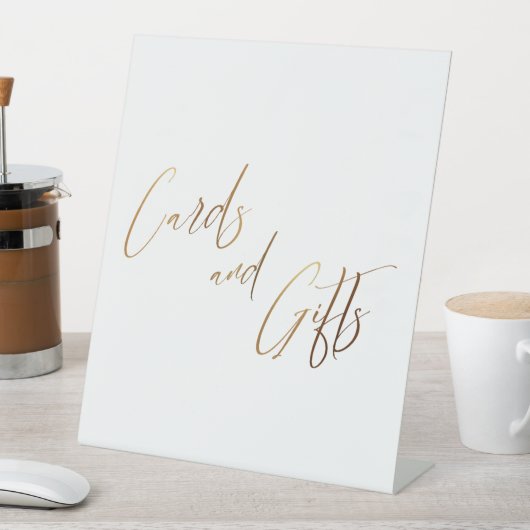 Gold Casual handschriftenkaarten en cadeautjes Ped Reclamebord Met Voetstuk (Insitu)