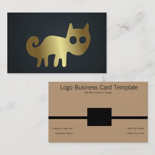Gold Cat-Logo Visitekaartje (Voorkant / Achterkant)