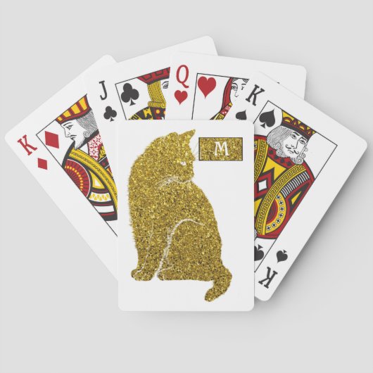 Gold Cat Monogram Pokerkaarten (Achterkant)