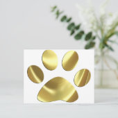Gold Cat Paw-afdrukken Briefkaart (Staand voorkant)