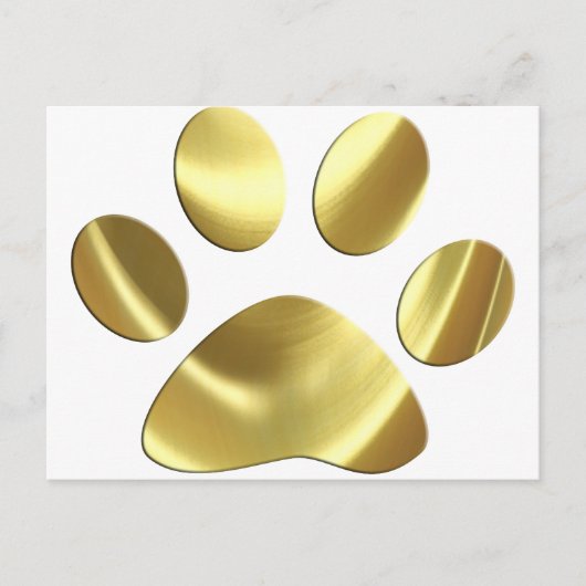 Gold Cat Paw-afdrukken Briefkaart (Voorkant)