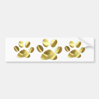 Gold Cat Paw-afdrukken Bumpersticker