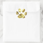 Gold Cat Paw-afdrukken Ronde Sticker (Tas)