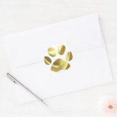 Gold Cat Paw-afdrukken Ronde Sticker (Envelop)