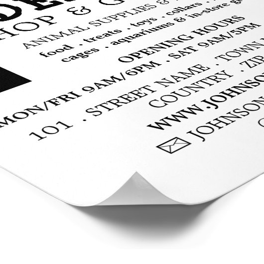 Gold Cat, Pet Store en Groomers Adverteren Poster (Hoek)