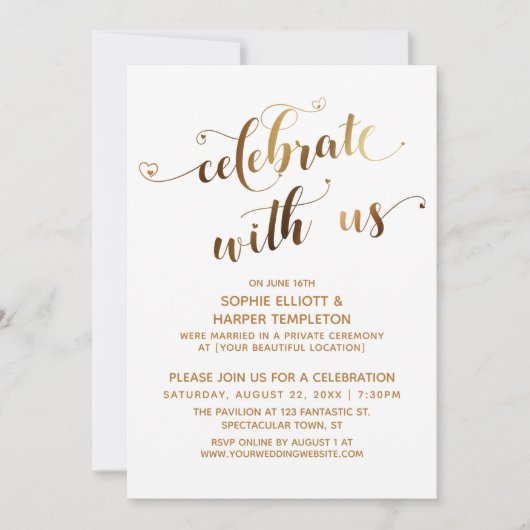 Gold Celebrate met Amerikaanse postweddenschapskel Kaart (Voorkant)