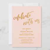 Gold Celebrate met de Blush Wedding Reception van Kaart (Voorkant)