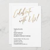 Gold Celebrate met ons! Eenvoudige bruiloft Kaart (Voorkant / Achterkant)