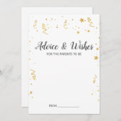 Gold Celebration Baby shower Advice Kaarten (Voorkant / Achterkant)