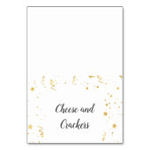 Gold Celebration Baby shower Buffet Eten Labels Kaart (Voorkant)