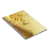 Gold Celebration Custom Monogram Name Notitieboek (Rechterzijde)