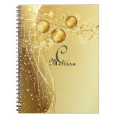 Gold Celebration Custom Monogram Name Notitieboek (Voorkant)