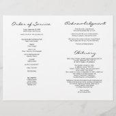 Gold Celebration of Life Funeral Folded Programme Flyer (Achterkant)