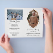 Gold Celebration of Life Funeral Folded Programme Flyer (Hand)