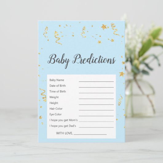Gold Celebration on Blue Baby Predictions Game (Staand voorkant)