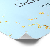 Gold Celebration on Blue Baby shower Welcome Sign Poster (Hoek)