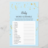 Gold Celebration on Blue Baby Word Scramble Game Flyer (Voorkant)