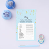 Gold Celebration on Blue Baby Word Scramble Game Flyer (Enkel)