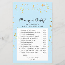 Gold Celebration on Blue MMammie or Dad Game Flyer