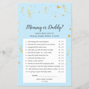 Gold Celebration on Blue MMammie or Dad Game Flyer