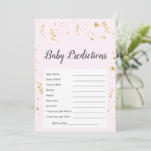 Gold Celebration on Pink Baby Predictions Game (Staand voorkant)