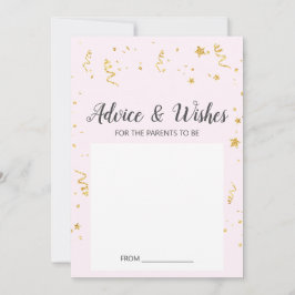 Gold Celebration on Pink Baby shower Advice Kaarte Advieskaart