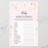Gold Celebration on Pink Baby Word Scramble Game Flyer (Voorkant)