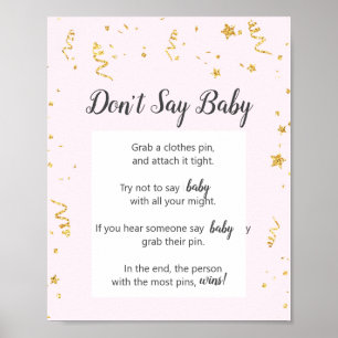 Gold Celebration on Pink Zeg geen Baby Game Poster