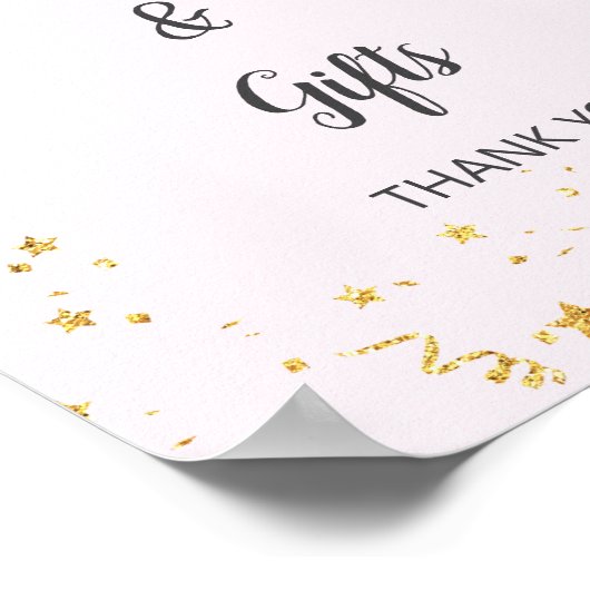 Gold Celebration op roze Kaarten & cadeaubord Poster (Hoek)