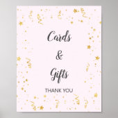 Gold Celebration op roze Kaarten & cadeaubord Poster (Voorkant)
